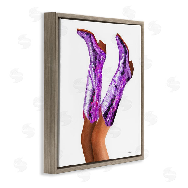 Stupell Industries Amanda Greenwood | Purple Glam Cowgirl Boots Wall Art