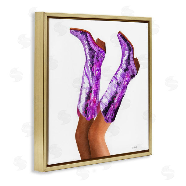 Stupell Industries Amanda Greenwood | Purple Glam Cowgirl Boots Wall Art