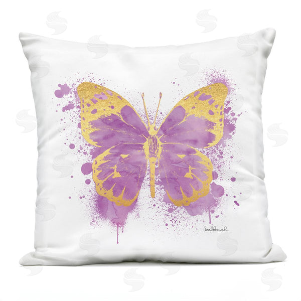 Stupell Industries Amanda Greenwood | Purple Urban Splatter Butterfly Printed Throw Pillow