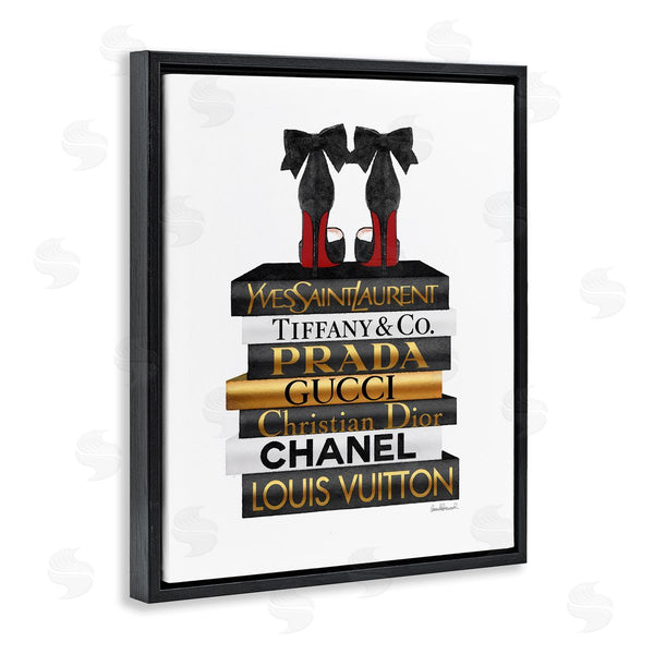 Stupell Industries Amanda Greenwood | Red Bottom Heels Glam Fashion Bookstack Wall Art