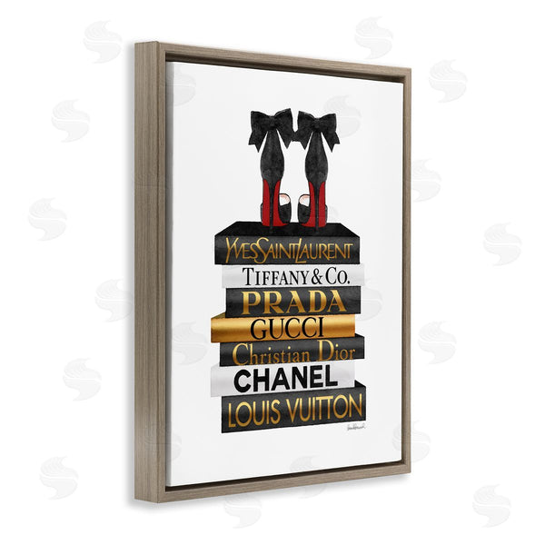 Stupell Industries Amanda Greenwood | Red Bottom Heels Glam Fashion Bookstack Wall Art