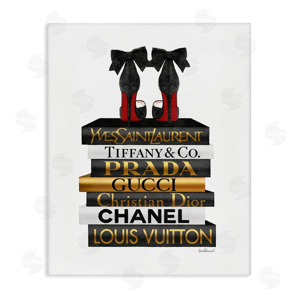 stupell industries Amanda Greenwood | Red Bottom Heels Glam Fashion Bookstack Wall Art