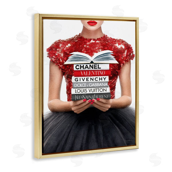 Stupell Industries Amanda Greenwood | Red Fashion Books Girl