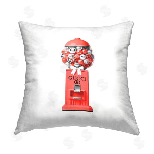 stupell industries Amanda Greenwood | Red Fashion Gumballs Printed Throw Pillow