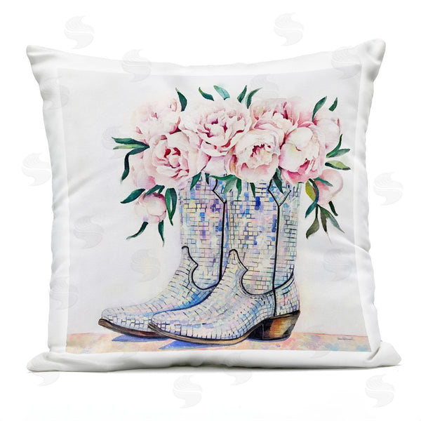 Stupell Industries Amanda Greenwood | Rose Filled Cowgirl Boots Printed Throw Pillow