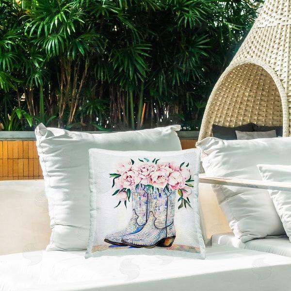 Stupell Industries Amanda Greenwood | Rose Filled Cowgirl Boots Printed Throw Pillow