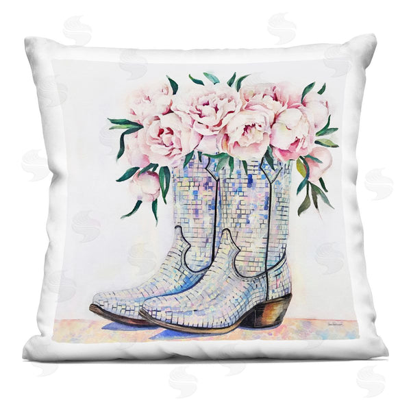 stupell industries Amanda Greenwood | Rose Filled Cowgirl Boots Printed Throw Pillow