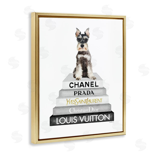 Stupell Industries Amanda Greenwood | Schnauzer Puppy On Books