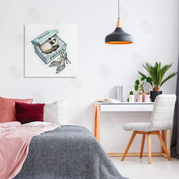 Stupell Industries Amanda Greenwood | Sleepy Kitten In Shoebox Wall Art