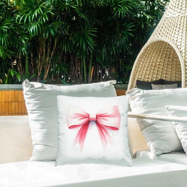 Stupell Industries Amanda Greenwood | Soft Fading Pink Bow Printed Throw Pillow