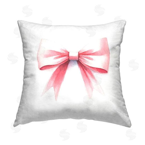 stupell industries Amanda Greenwood | Soft Fading Pink Bow Printed Throw Pillow