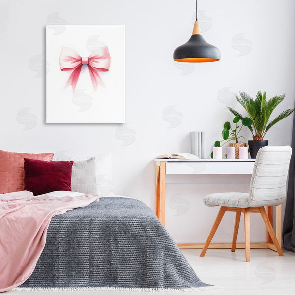 Stupell Industries Amanda Greenwood | Soft Fading Pink Bow Wall Art