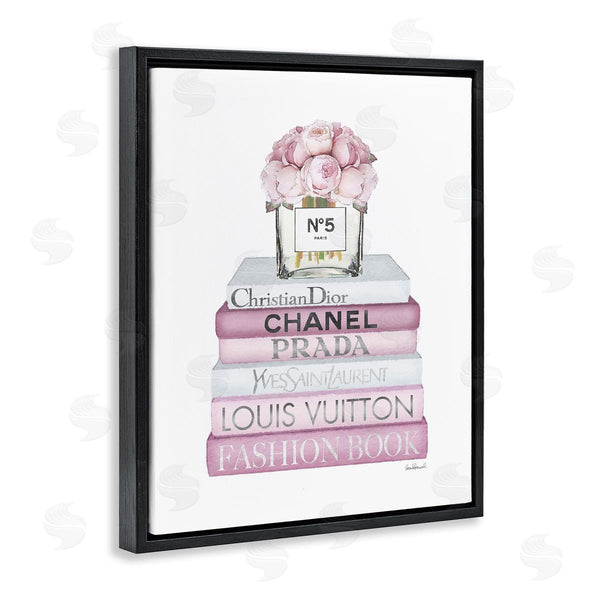 Stupell Industries Amanda Greenwood | Soft Pink Rose Bookstack