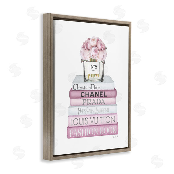 Stupell Industries Amanda Greenwood | Soft Pink Rose Bookstack