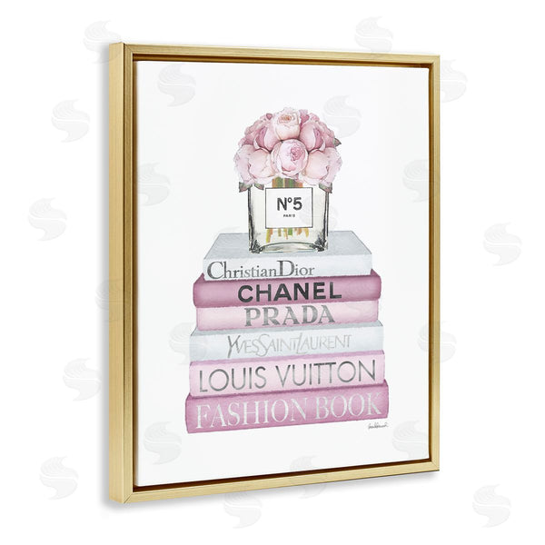 Stupell Industries Amanda Greenwood | Soft Pink Rose Bookstack