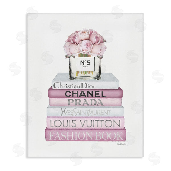 stupell industries Amanda Greenwood | Soft Pink Rose Bookstack