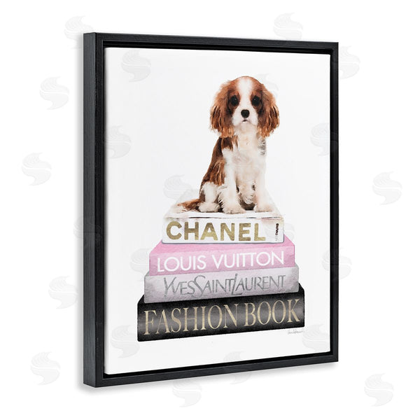 Stupell Industries Amanda Greenwood | Spaniel Puppy Pink Fashion Bookstack