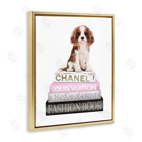 Stupell Industries Amanda Greenwood | Spaniel Puppy Pink Fashion Bookstack