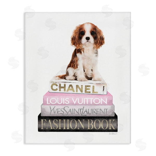 stupell industries Amanda Greenwood | Spaniel Puppy Pink Fashion Bookstack