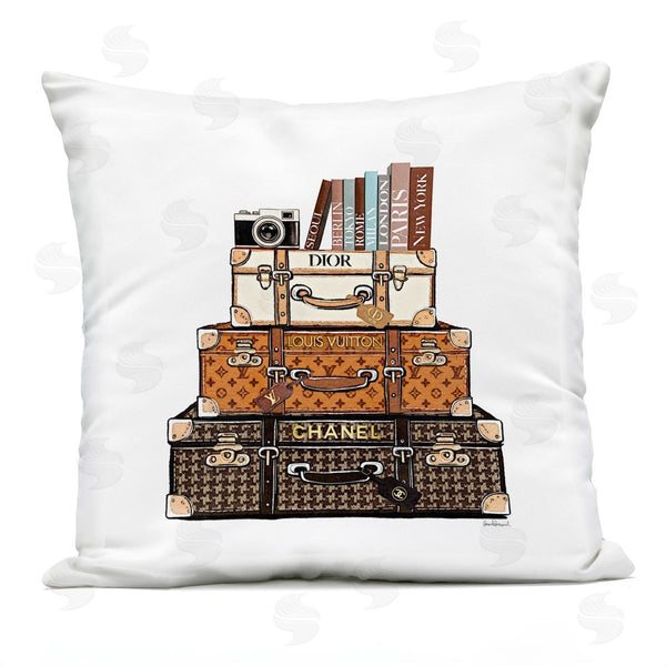 Stupell Industries Amanda Greenwood | Stacked Glam Suitcases Printed Throw Pillow