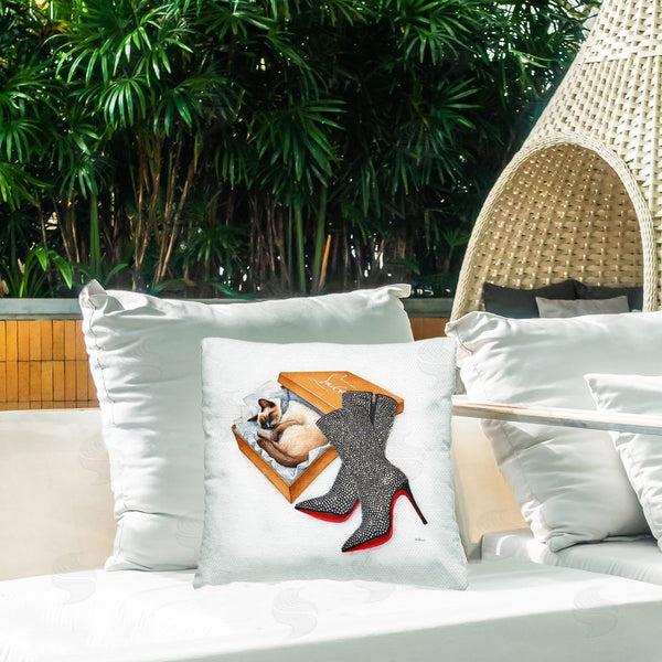 Stupell Industries Amanda Greenwood | Stylish Shoebox Cat Printed Throw Pillow