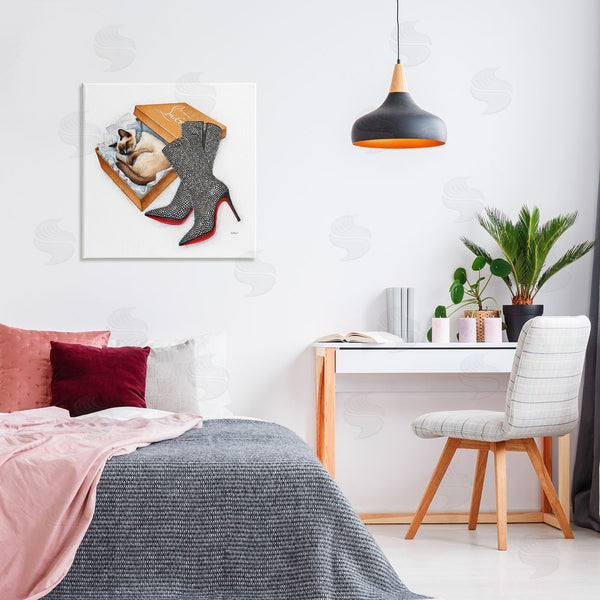 Stupell Industries Amanda Greenwood | Stylish Shoebox Cat Wall Art