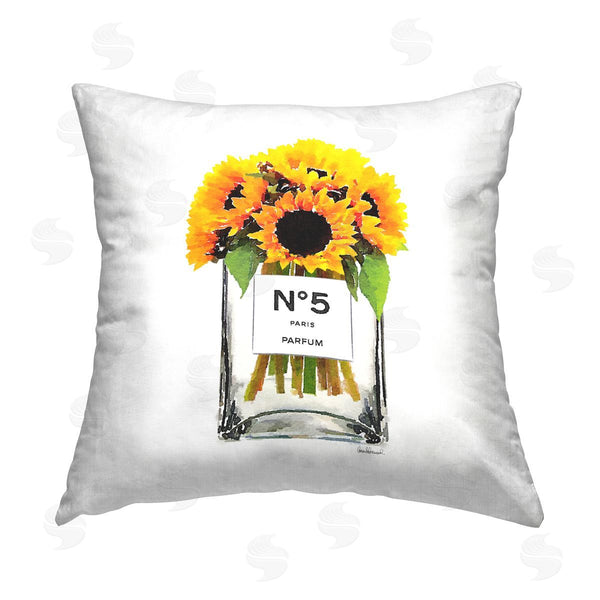 stupell industries Amanda Greenwood | Sunflower Blooms Stylish Perfume Printed Throw Pillow