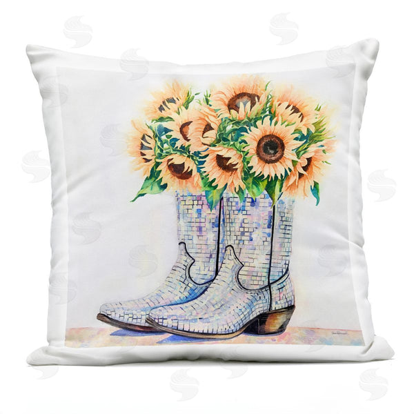 Stupell Industries Amanda Greenwood | Sunflower Filled Cowgirl Boots Printed Throw Pillow