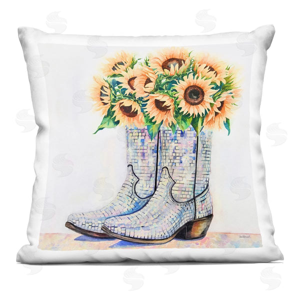 stupell industries Amanda Greenwood | Sunflower Filled Cowgirl Boots Printed Throw Pillow