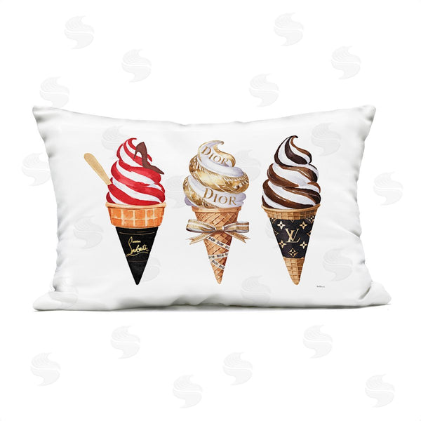 Stupell Industries Amanda Greenwood | Swirled Glam Ice Cream Printed Throw Pillow
