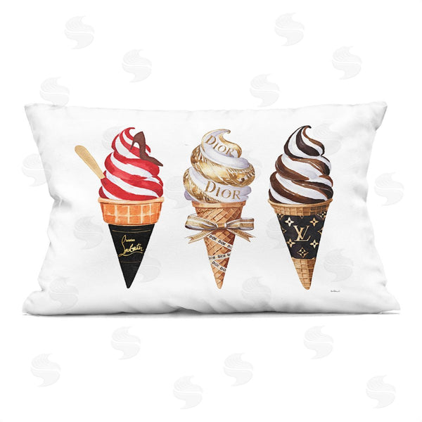 stupell industries Amanda Greenwood | Swirled Glam Ice Cream Printed Throw Pillow