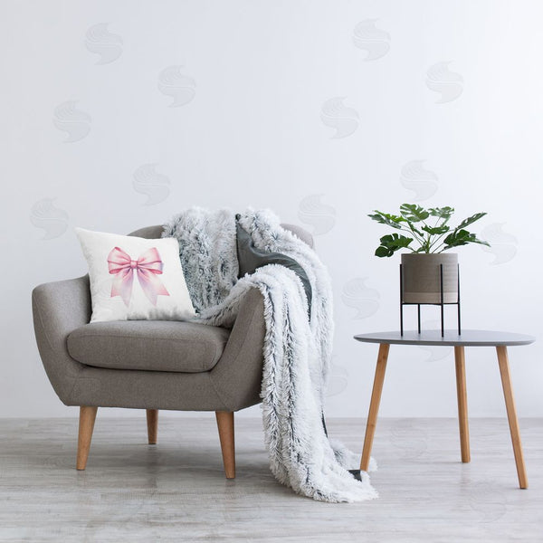 Stupell Industries Amanda Greenwood | Symmetrical Pink Bow Printed Throw Pillow