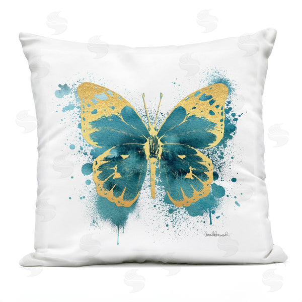 Stupell Industries Amanda Greenwood | Teal Butterfly Wildlife Insect Printed Throw Pillow