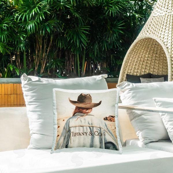 Stupell Industries Amanda Greenwood | Trendy Brunette Cowgirl Printed Throw Pillow