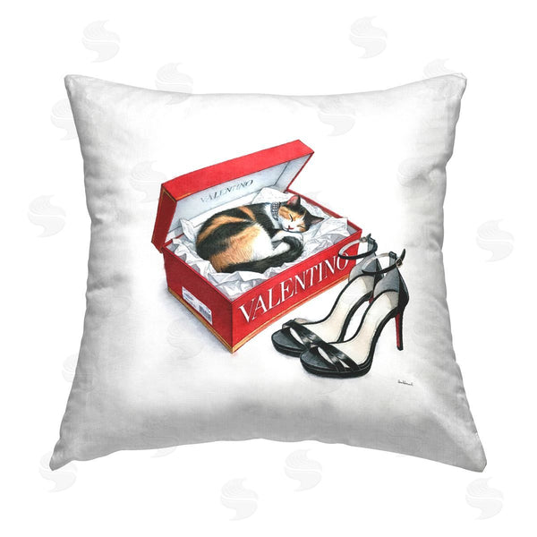 stupell industries Amanda Greenwood | Trendy Cat Shoebox Printed Throw Pillow
