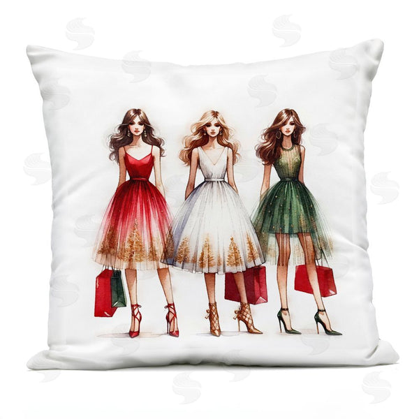 Stupell Industries Amanda Greenwood | Trendy Christmas Girls Printed Throw Pillow