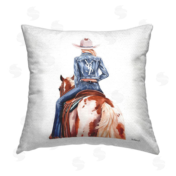 Stupell Industries Amanda Greenwood | Trendy Cowgirl On Horse Printed Throw Pillow