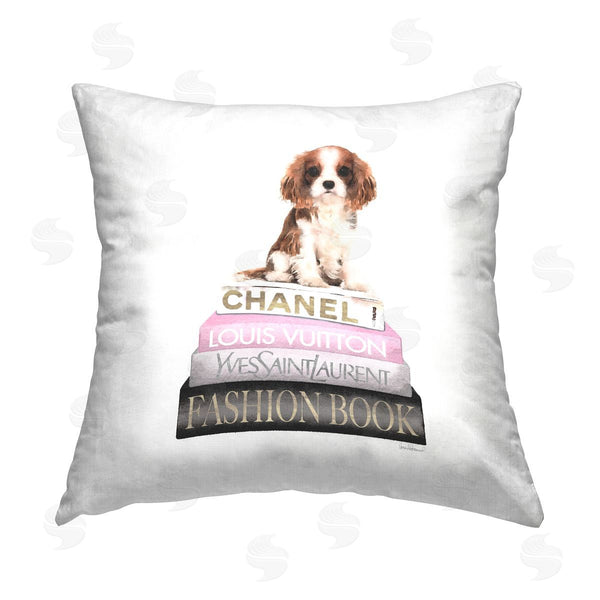 stupell industries Amanda Greenwood | Trendy Fashion Books Glam Dog Printed Throw Pillow