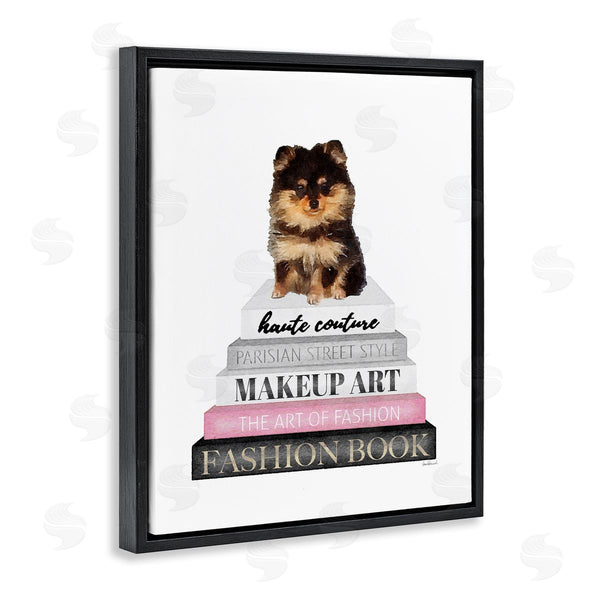 Stupell Industries Amanda Greenwood | Trendy Pomeranian Yorkie Dog Small Pet Fashion Stack Wall Art