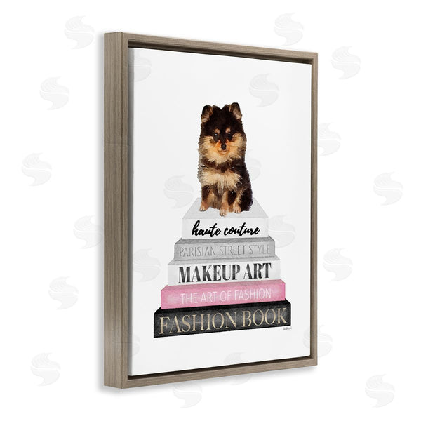 Stupell Industries Amanda Greenwood | Trendy Pomeranian Yorkie Dog Small Pet Fashion Stack Wall Art