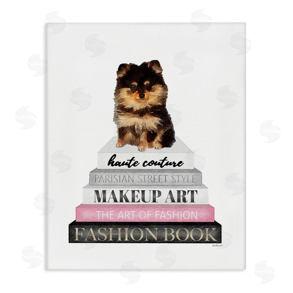 stupell industries Amanda Greenwood | Trendy Pomeranian Yorkie Dog Small Pet Fashion Stack Wall Art