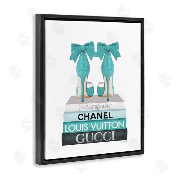 Stupell Industries Amanda Greenwood | Turquoise Bow Heels On Books