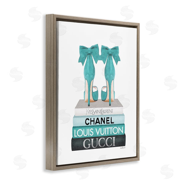 Stupell Industries Amanda Greenwood | Turquoise Bow Heels On Books