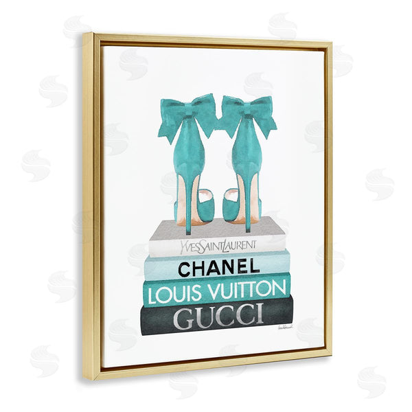Stupell Industries Amanda Greenwood | Turquoise Bow Heels On Books