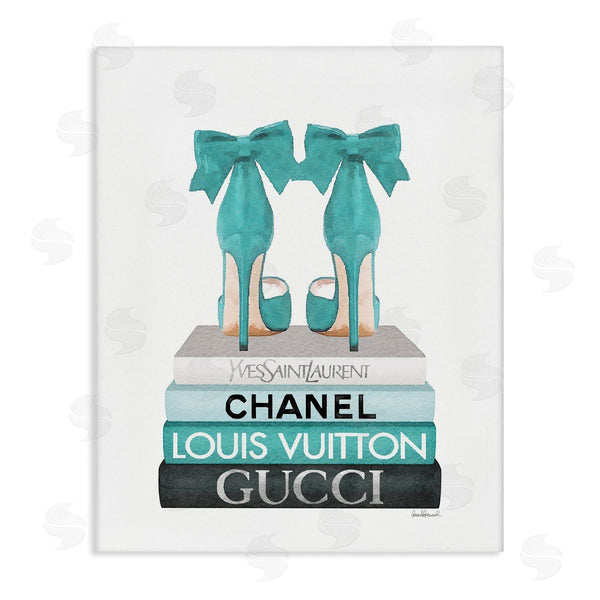 stupell industries Amanda Greenwood | Turquoise Bow Heels on Books