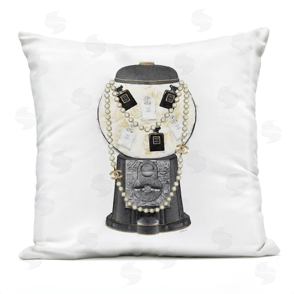 Stupell Industries Amanda Greenwood | Vintage Glam Gumball Fashion Brand Perfumes Printed Throw Pillow