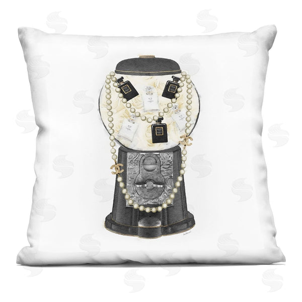 stupell industries Amanda Greenwood | Vintage Glam Gumball Fashion Brand Perfumes Printed Throw Pillow