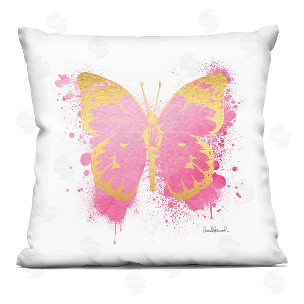 stupell industries Amanda Greenwood | Vivid Pink Butterfly Shape Printed Throw Pillow