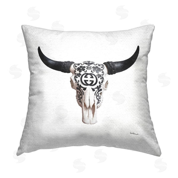Stupell Industries Amanda Greenwood | Western Fashion Skull Printed Throw Pillow