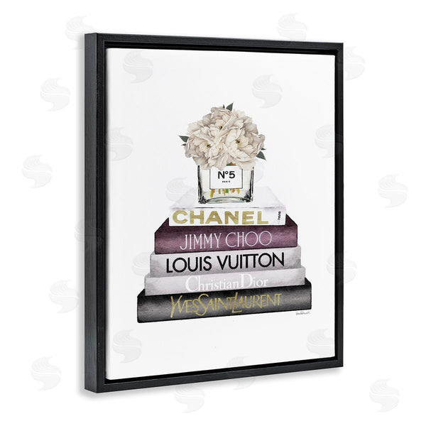 Stupell Industries Amanda Greenwood | White Flower Bookstack